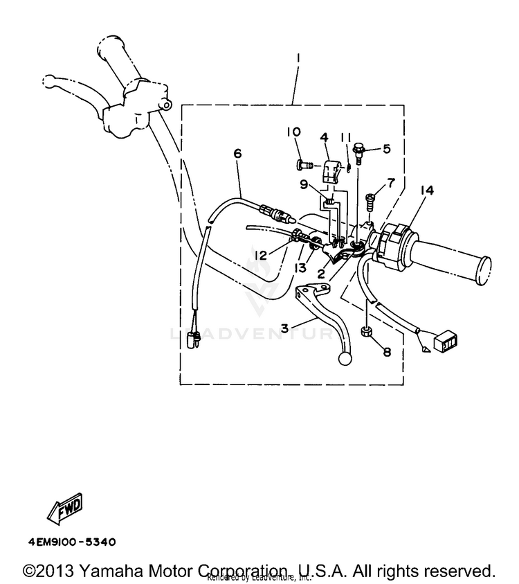 Handle Switch - Lever Schematic