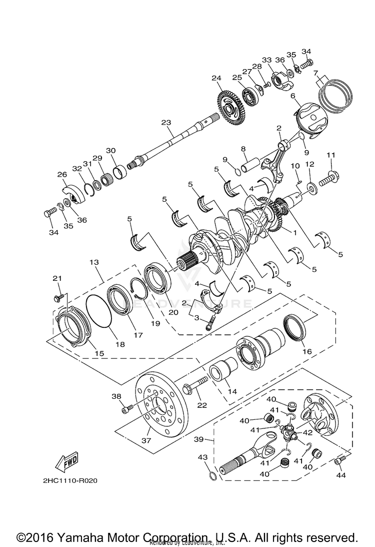 Crankshaft Piston YXZ1000R EPS - YXZ10YMXHO - 2017 Schematic