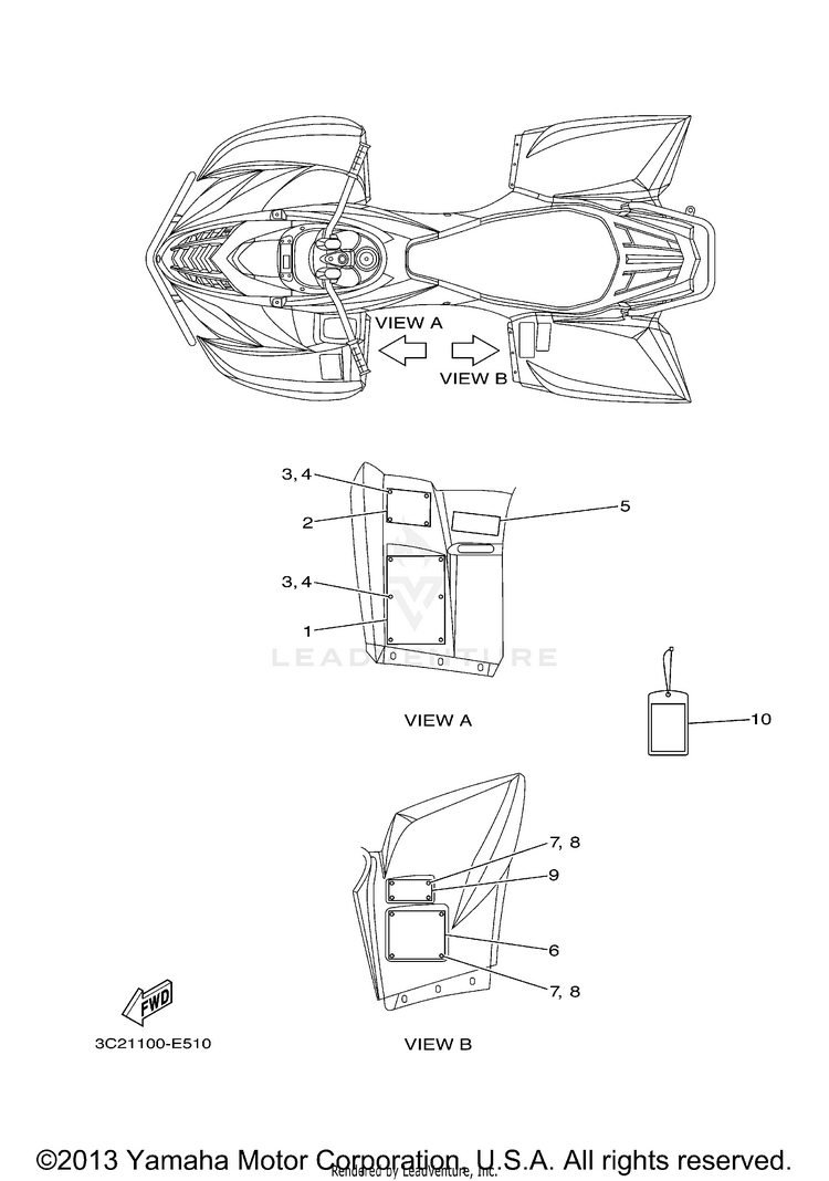 Emblem Label 1 WOLVERINE 450 4WD - YFM45FXX - 2008 Schematic