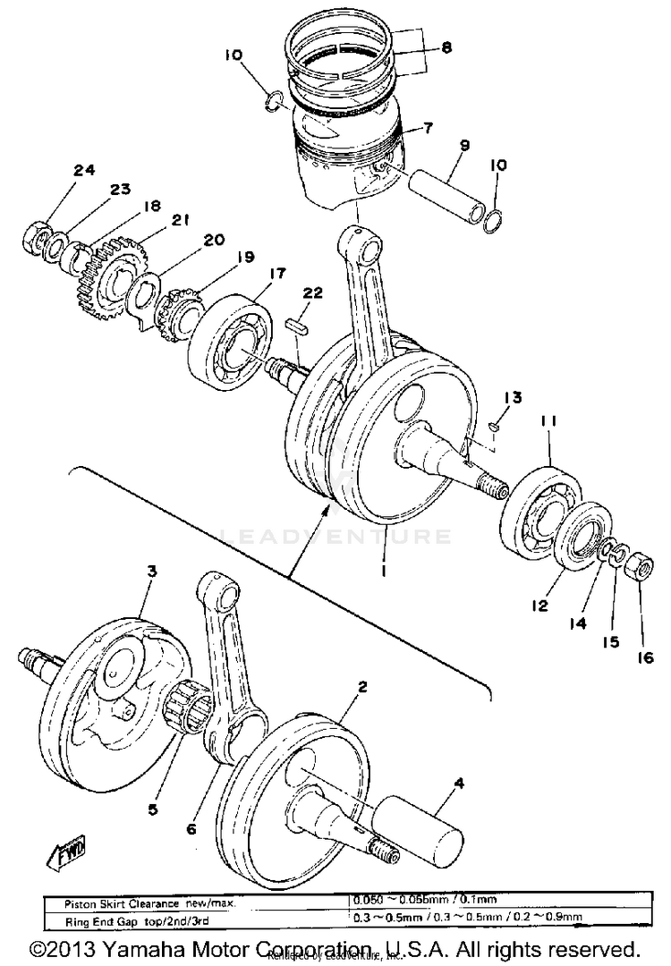 Crank - Piston Schematic