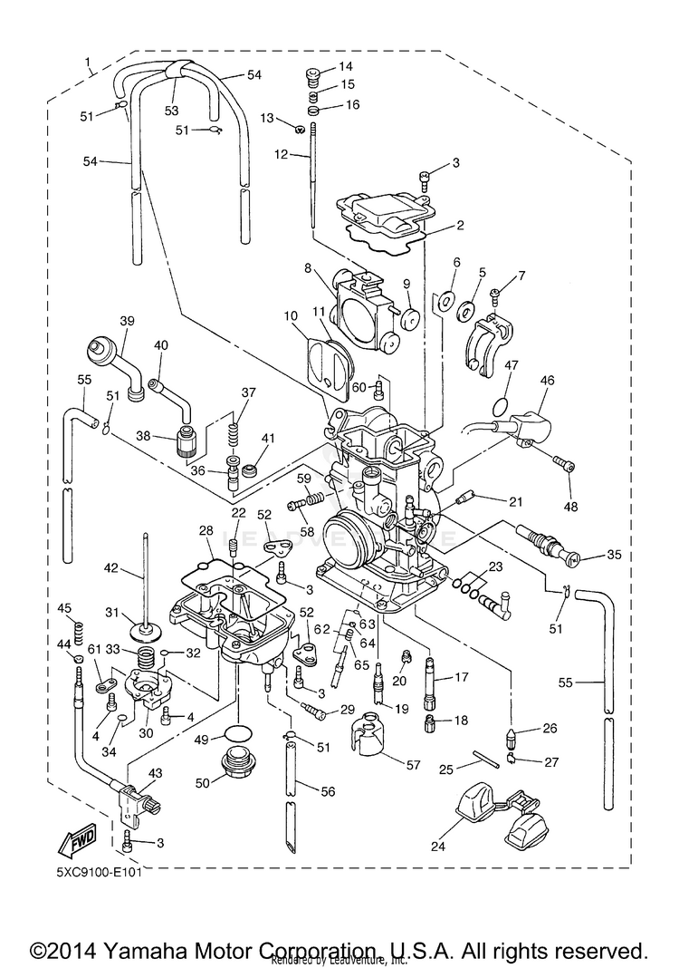 Carburetor YZ250F - YZ250FV - 2006 Schematic