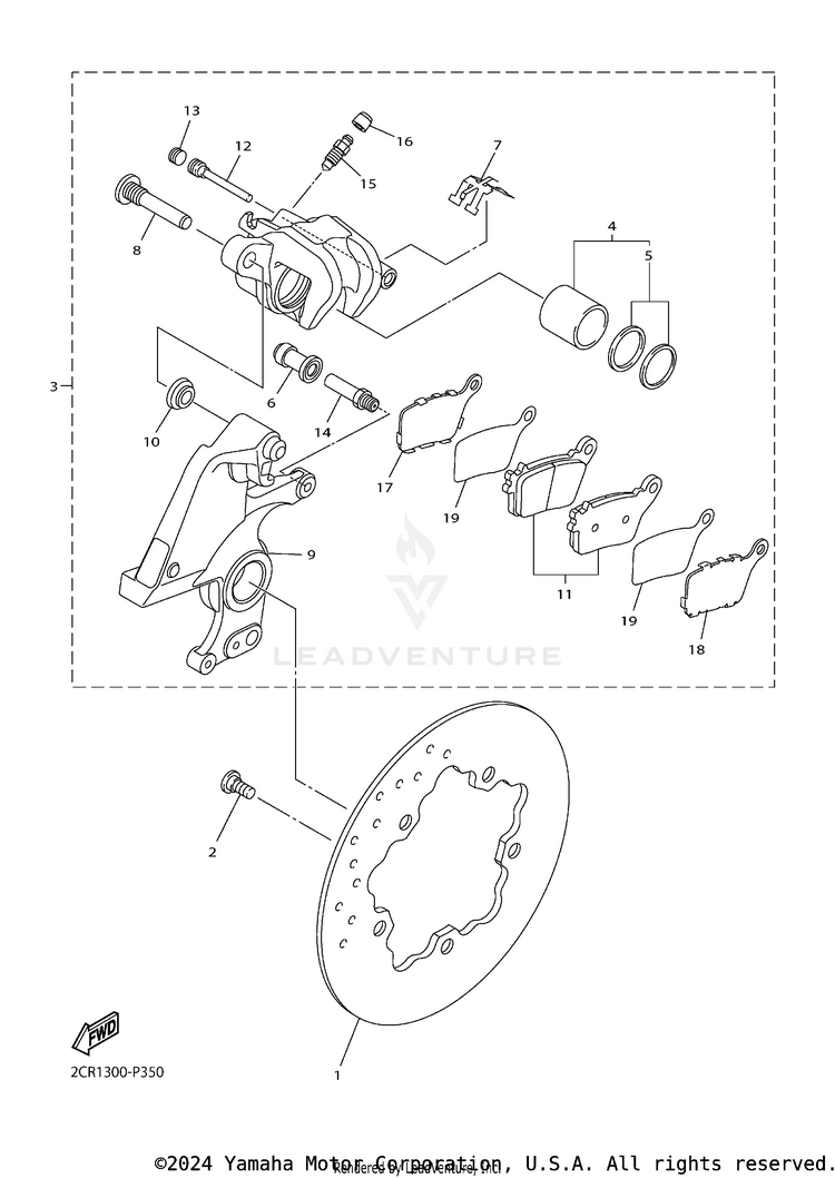 Rear Brake Caliper Schematic