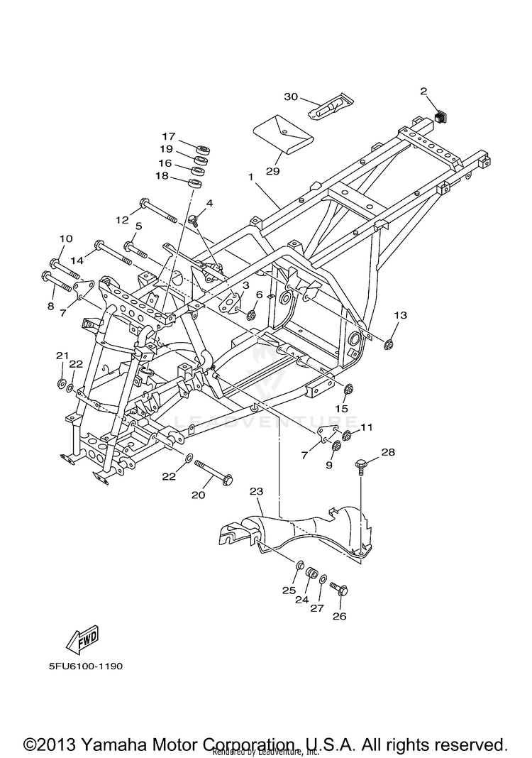 Frame BIG BEAR 4WD - YFM40FN - 2001 Schematic