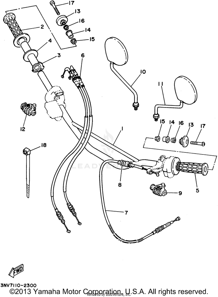 Steering Handle - Cable Schematic