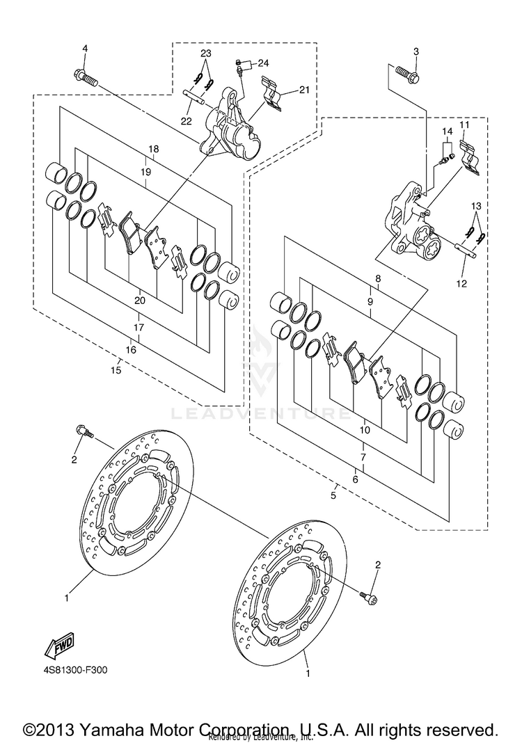 Front Brake Caliper Schematic