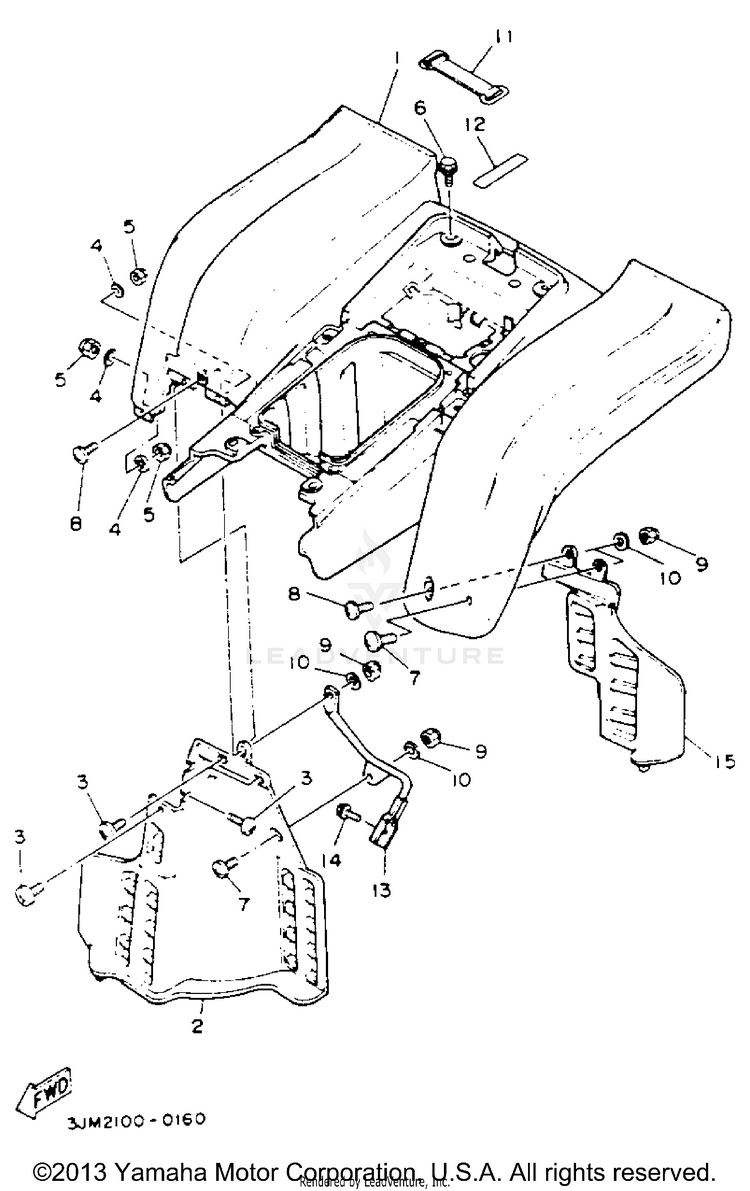Rear Fender BLASTER - YFS200E - 1993 Schematic