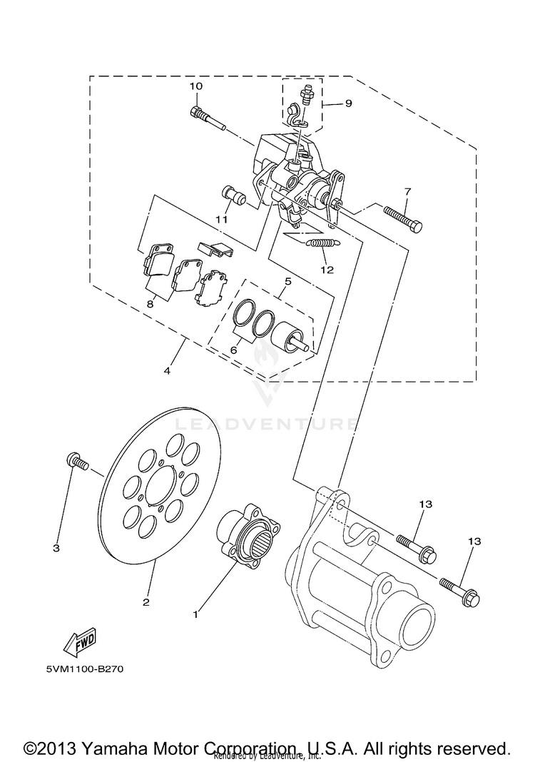 Rear Brake Caliper Schematic