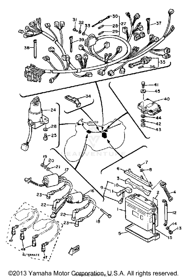 Electrical 1 XS1100SH - 1981 Schematic