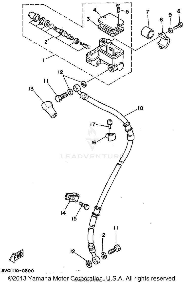 Front Master Cylinder Schematic