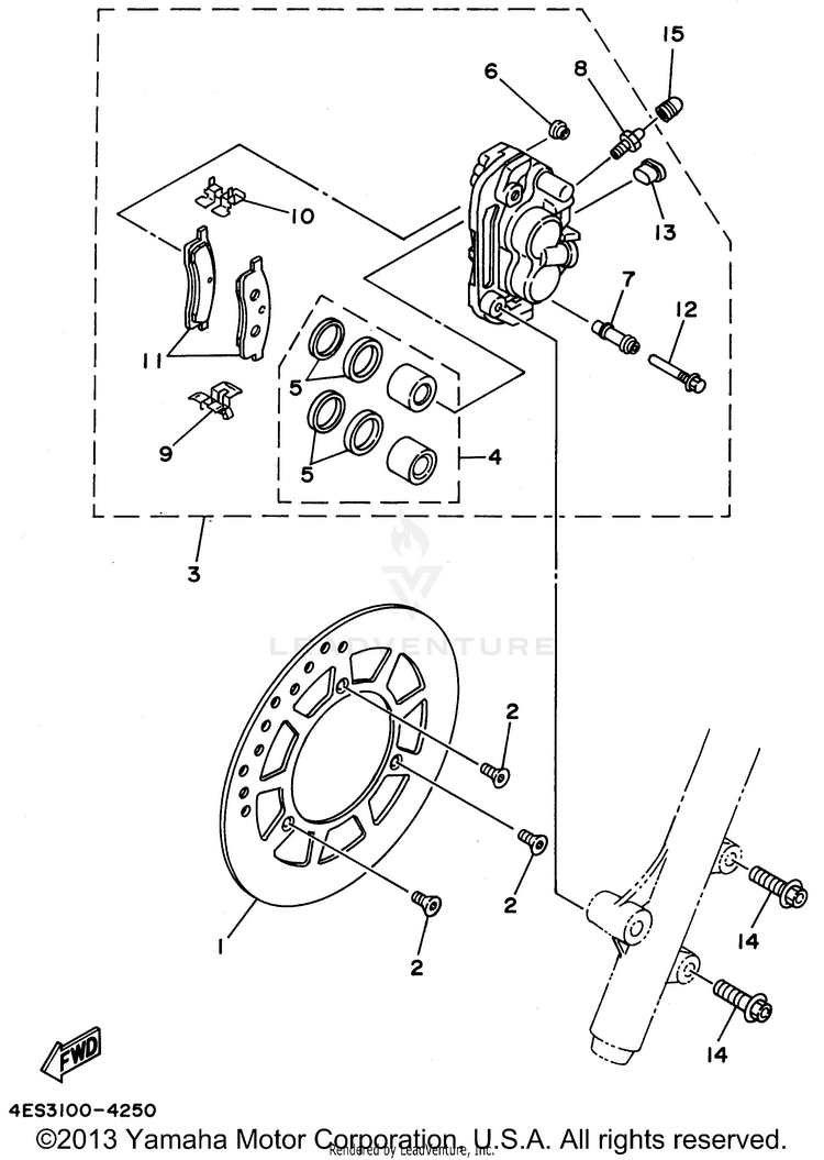 Front Brake Caliper Schematic