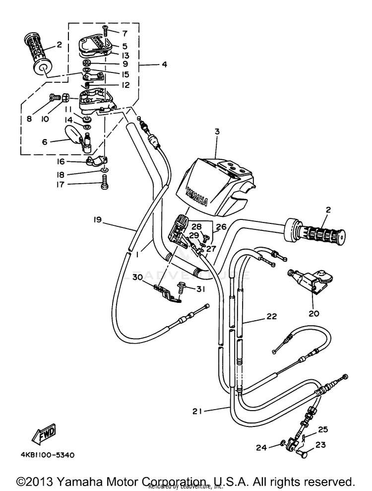 Steering Handle - Cable Schematic