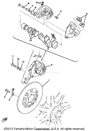 Front Disc Brake - Caliper Schematic