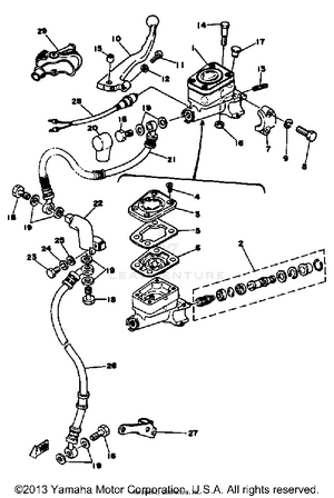 Front Master Cylinder Brake Hose Schematic