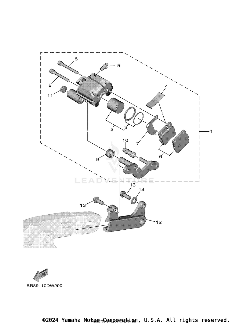 Rear Brake Caliper Schematic