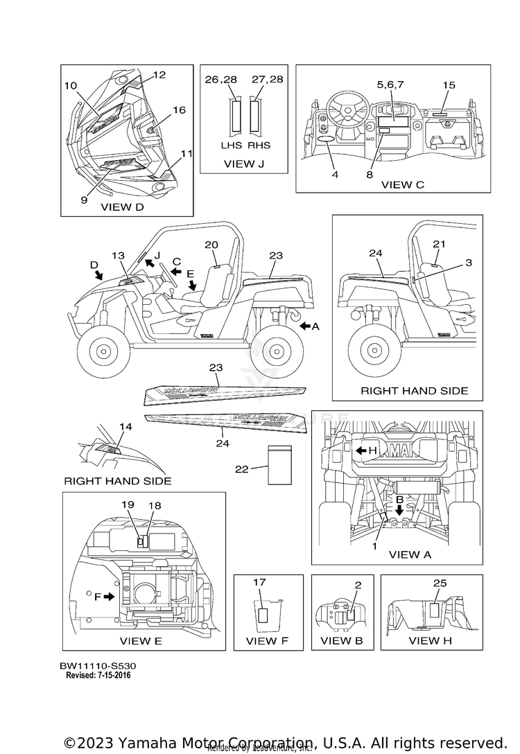 Emblem Label 1 WOLVERINE R-SPEC EPS - YXE70WPAHL - 2017 Schematic