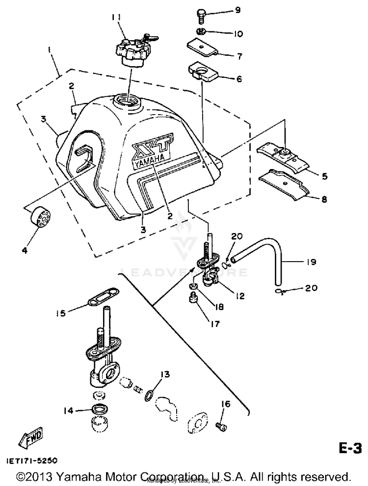 Fuel Tank Xt350n Schematic