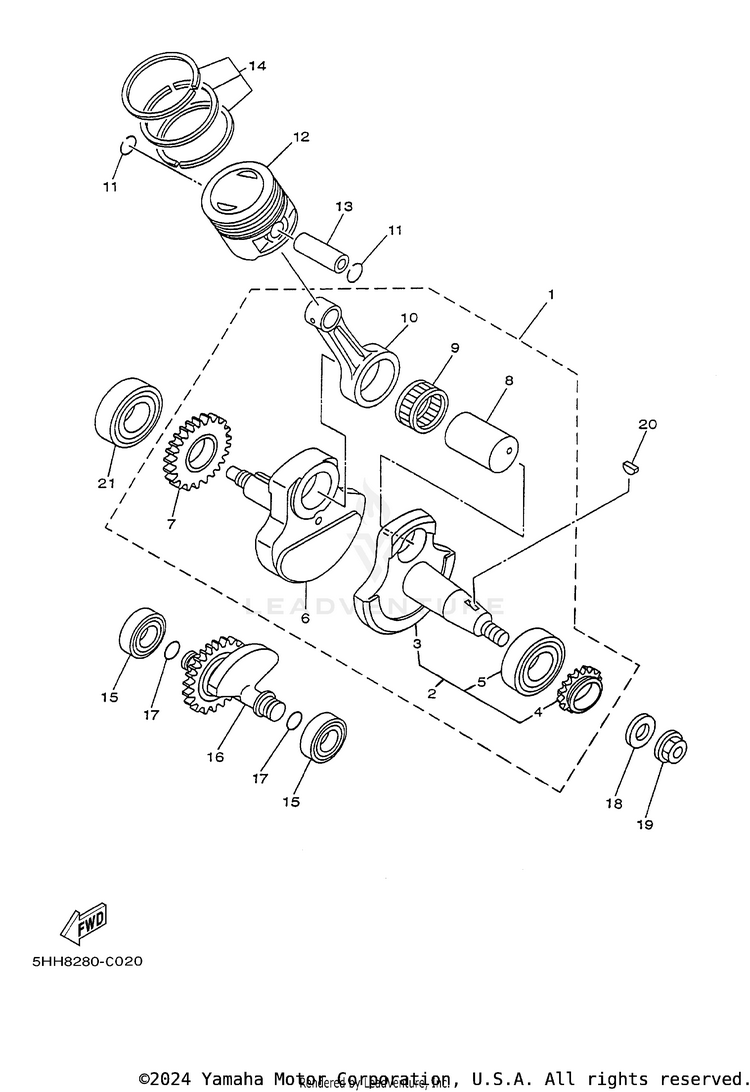 Crankshaft Piston Schematic
