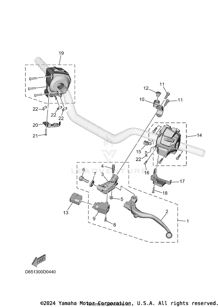 Handle Switch & Lever XSR900 - XSR900SCB - 2025 Schematic
