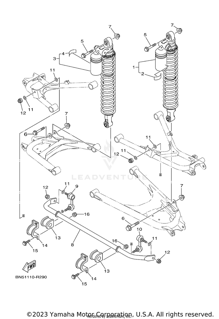 Rear Suspension WOLVERINE R-SPEC EPS - YXE70WPSHS - 2017 Schematic