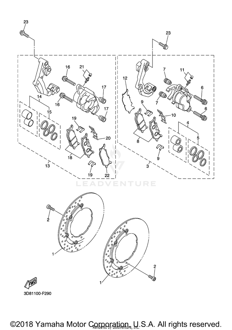 Front Brake Caliper Schematic