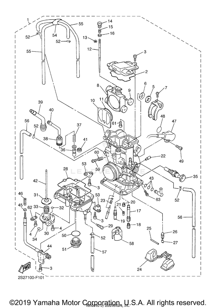 Carburetor YZ250F - YZ250FYL - 2009 Schematic