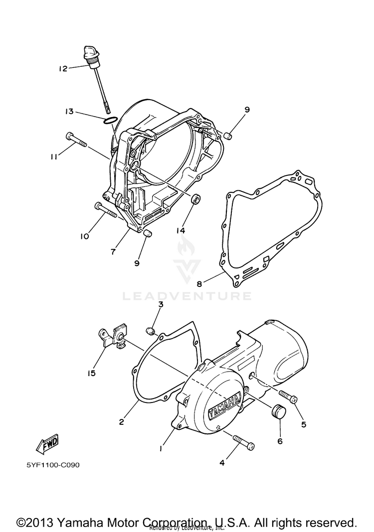 Crankcase Cover 1 GRIZZLY 80 - YFM80GW - 2007 Schematic
