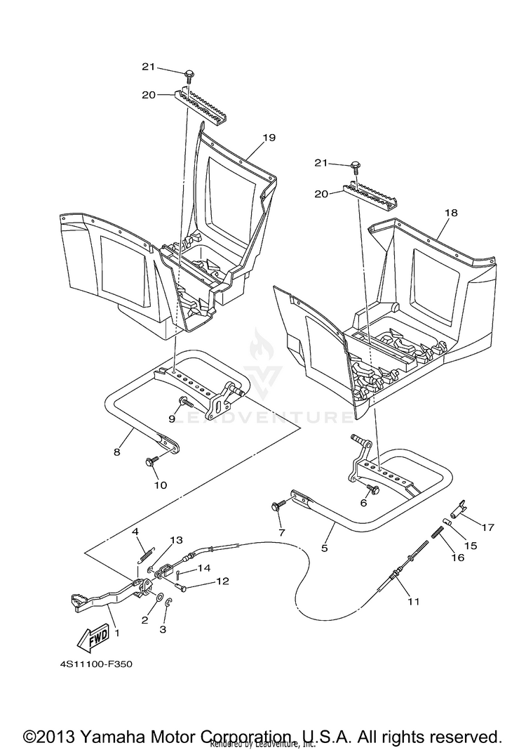 Stand Footrest BIG BEAR 400 4WD - YFM40FBYB - 2009 Schematic