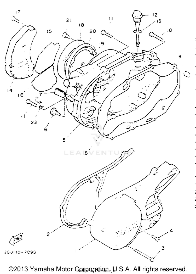 Crankcase Cover 1 BANSHEE - YFZ350E_MN - 1993 Schematic
