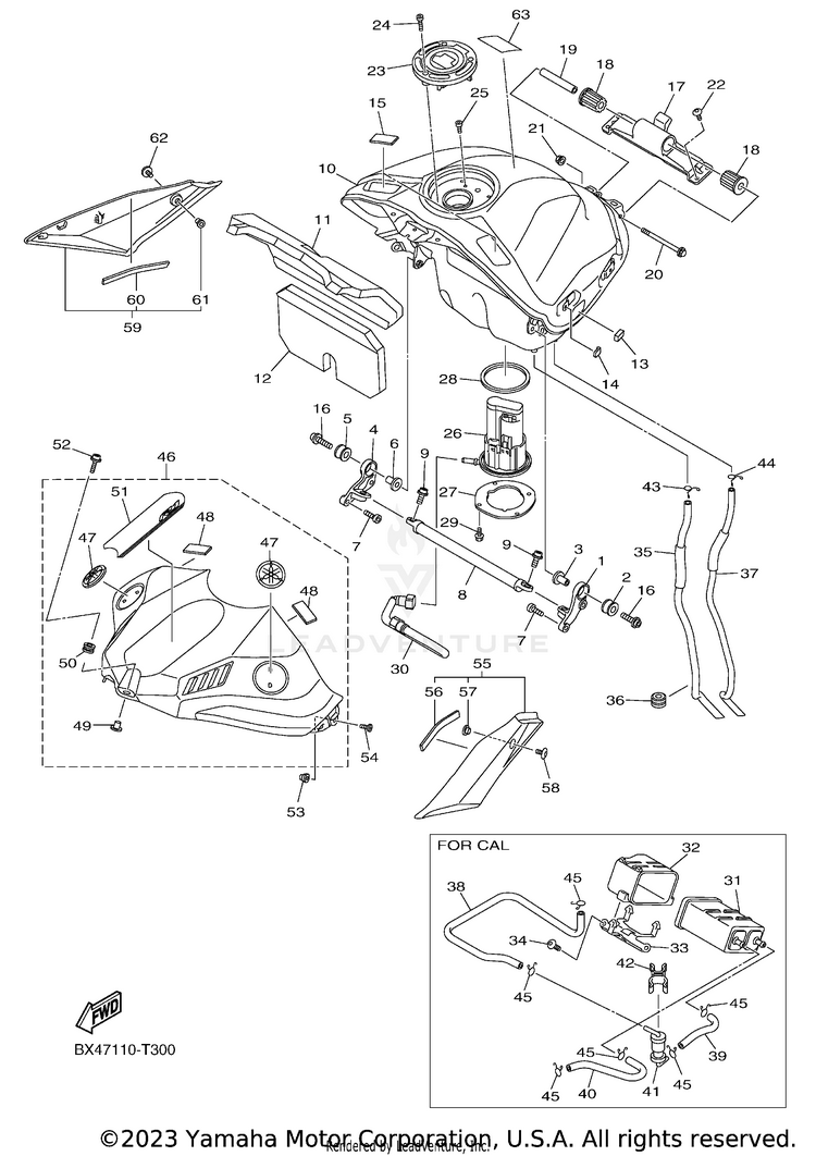 Fuel Tank YZFR1 - YZFR1K1CL - 2019 Schematic