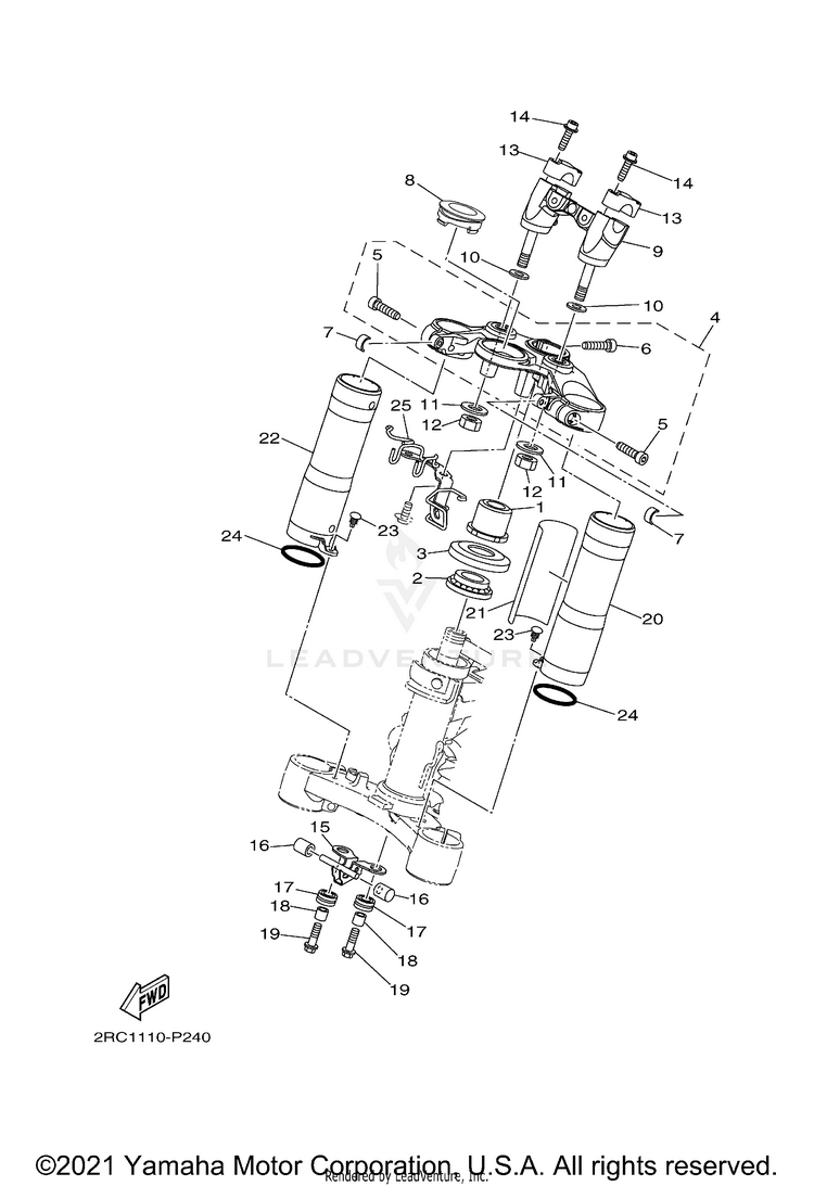 Steering FZ07 - FZ07FCGY - 2015 Schematic