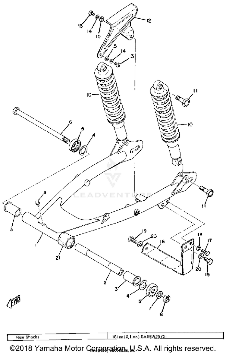 Rear Arm - Rear Cushion - Chain Case Schematic