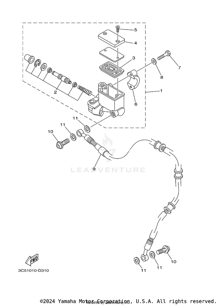Front Master Cylinder Schematic