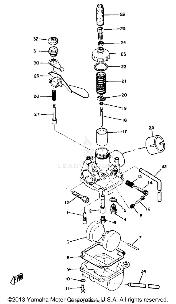 Carburetor GT80B - 1975 Schematic