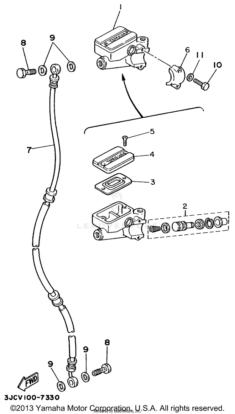 Front Master Cylinder Schematic