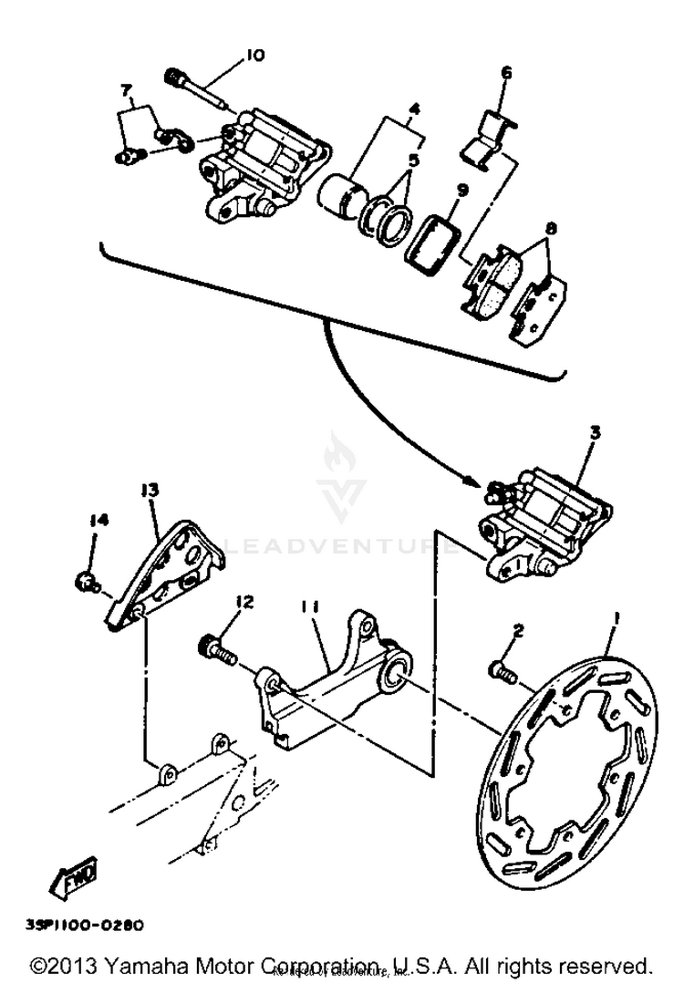 Rear Brake Caliper Schematic