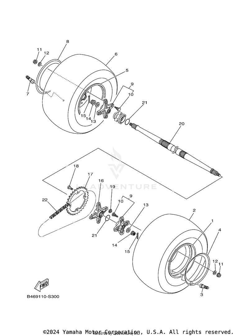 Rear Wheel RAPTOR 700R SE CAL - YFM70RCCTG - 2026 Schematic