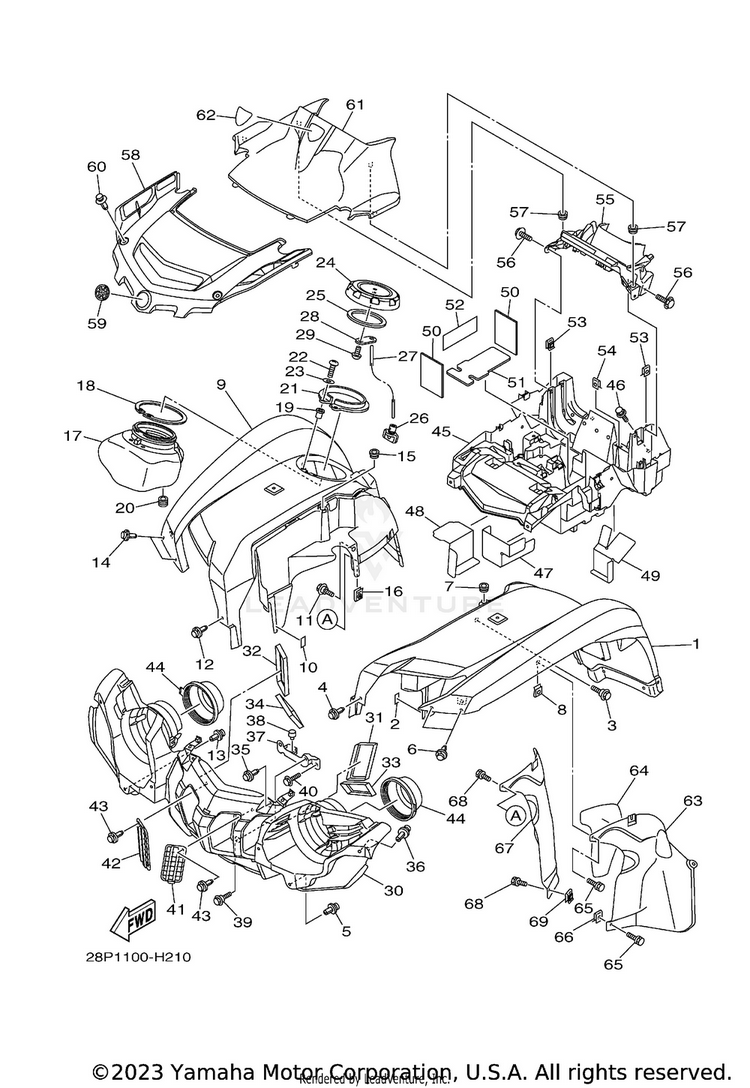 Front Fender 700 FI  EPS 4WD SPECIAL EDITION - YFM7FGPSEZ - 2010 Schematic