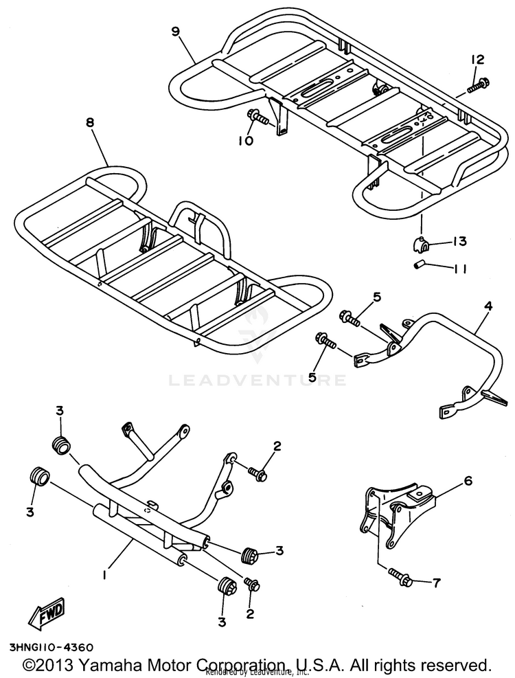 Guard BIG BEAR 4WD (ME & NH Only) - YFM350FWF_MNH - 1994 Schematic