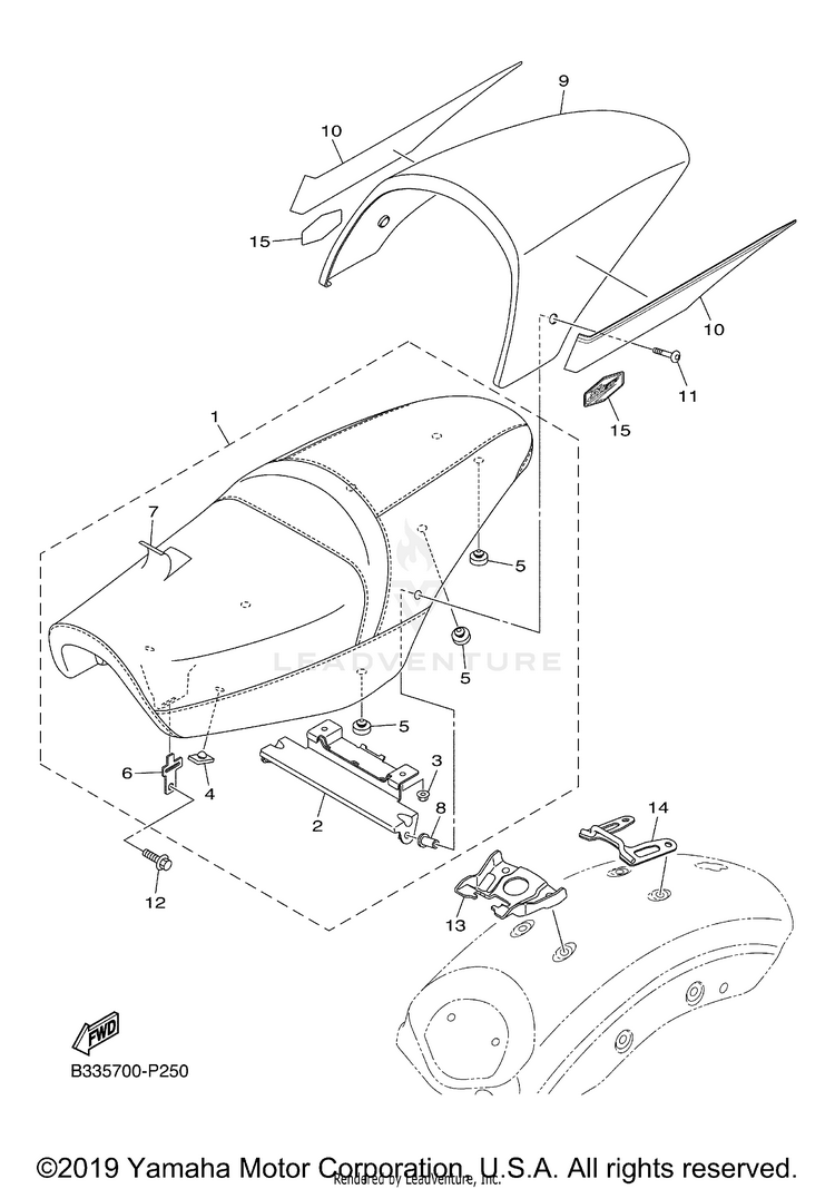 Seat BOLT C SPEC - XVS95CRFCG - 2015 Schematic
