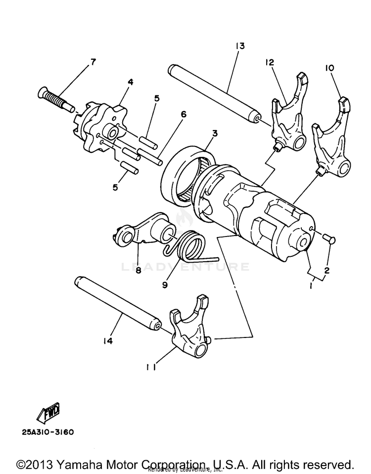Shift Cam Shift Fork Schematic