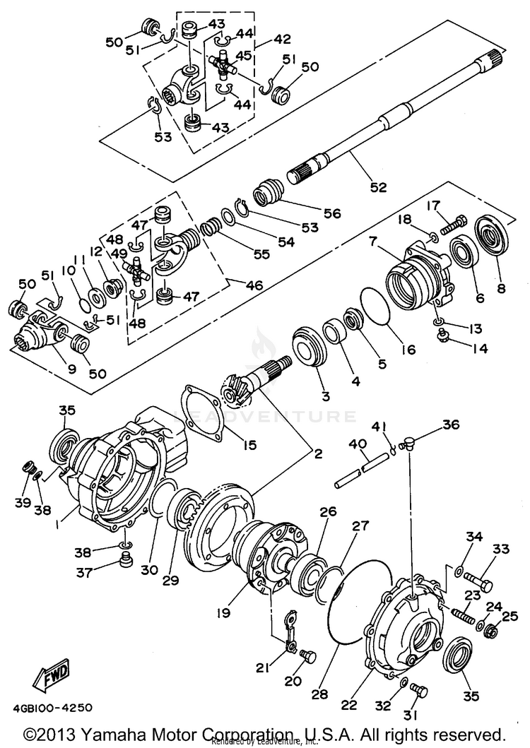 Front Differential KODIAK 4WD - YFM400FWF - 1994 Schematic