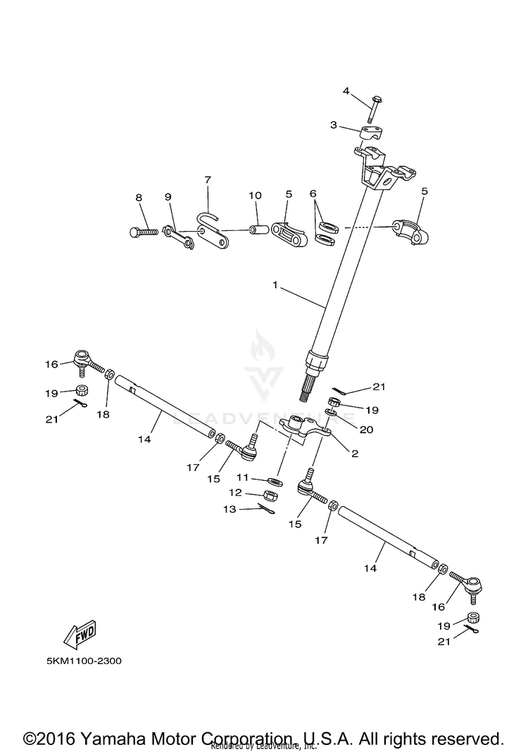 Steering GRIZZLY 660 - YFM66FAT - 2005 Schematic