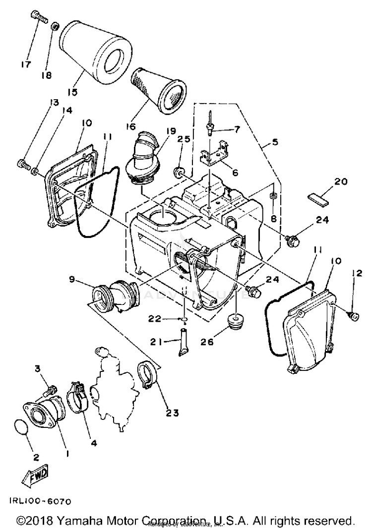 Air Cleaner BIG WHEEL ELEC START - BW200ES - 1986 Schematic