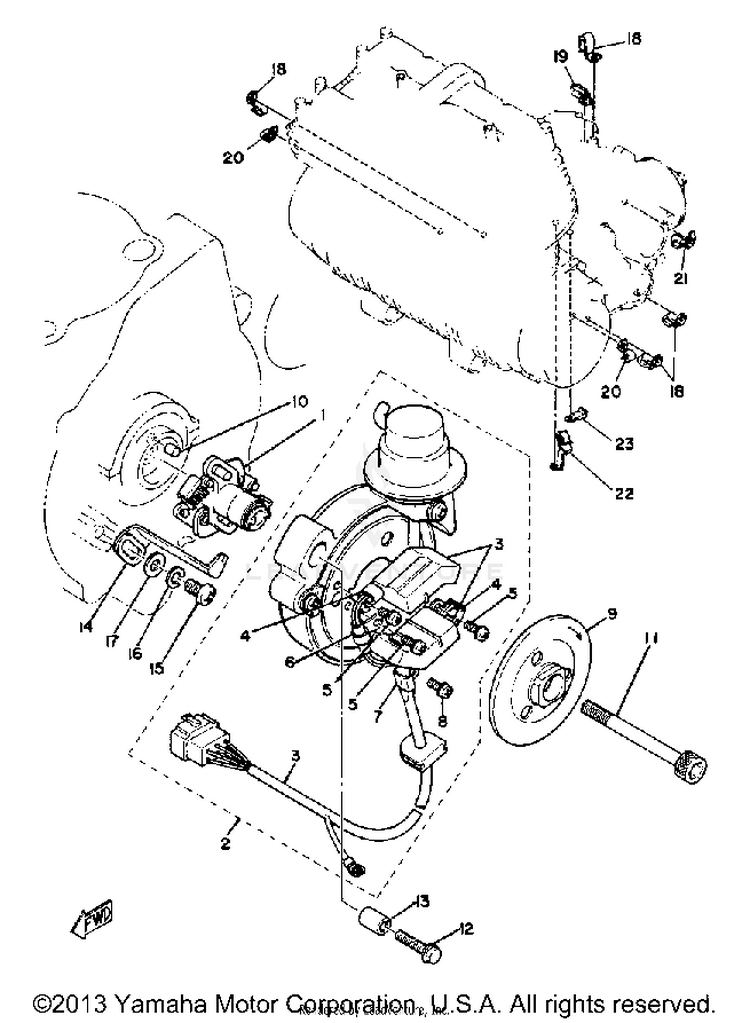 Pick Up Coil Govenor XS1100SG - 1980 Schematic