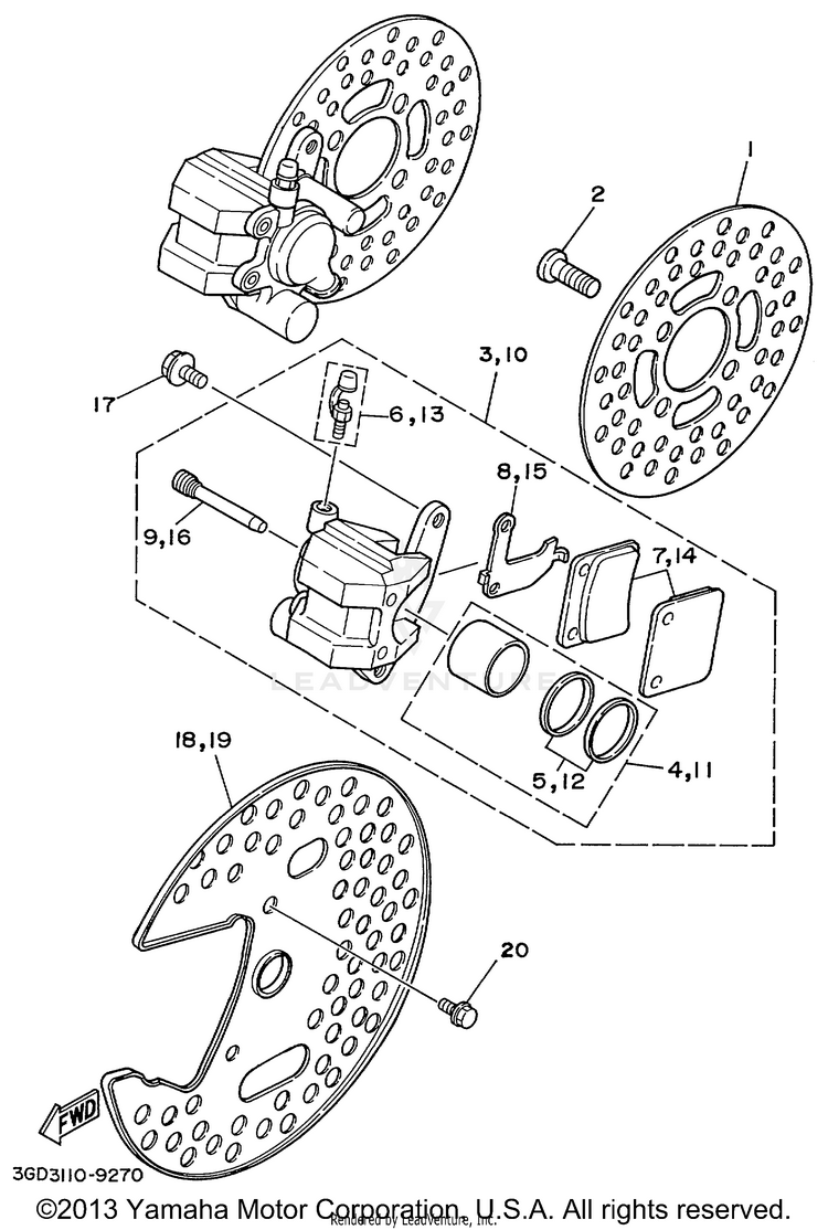 Front Brake Caliper Schematic