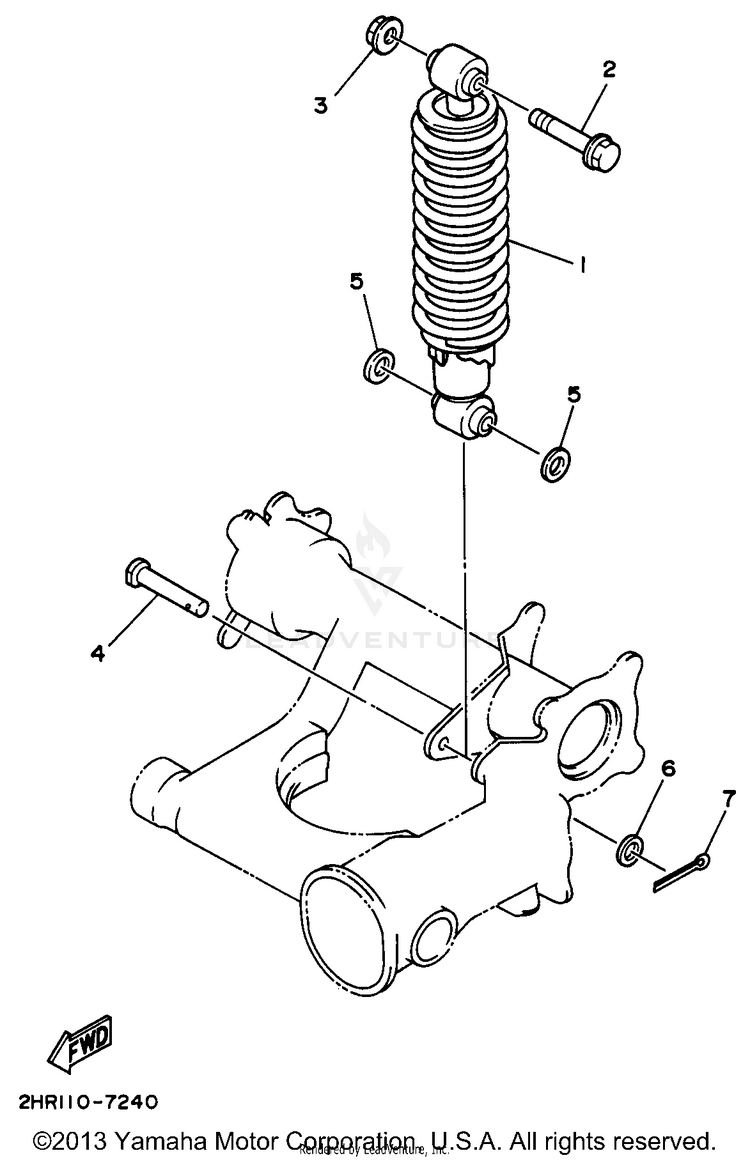 Rear Suspension BIG BEAR 2WD - YFM350UH - 1996 Schematic