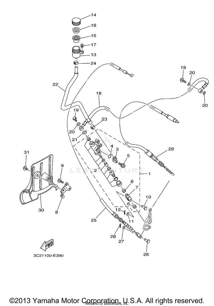 Rear Master Cylinder Schematic