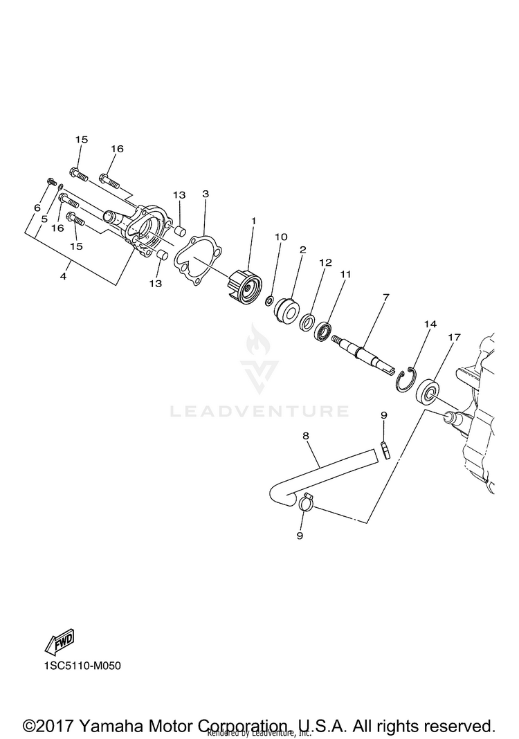 Water Pump GRIZZLY 300 - YFM30GDGR - 2013 Schematic