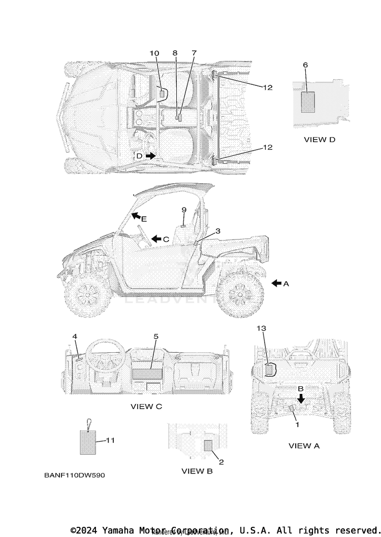 Emblem Label 1 WOLVERINE X2 EPS - YXE85WPAMS - 2021 Schematic