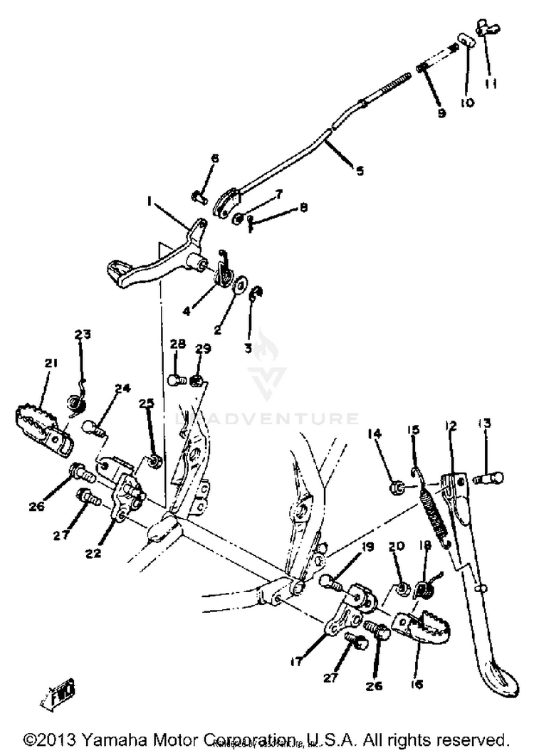 Stand - Footrest Yz125g Schematic